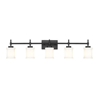 5 Light 40.5" Bathroom Vanity Light, Matte Black