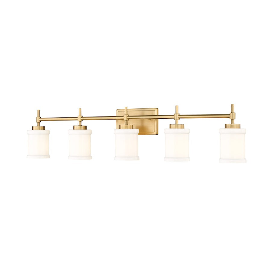 Z-Lite Cadoc 5 Light 40.5" Vanity, Modern Gold/Gloss Opal - 622-5V-MGLD