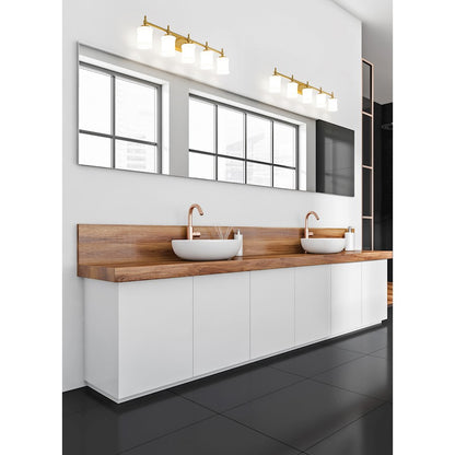 5 Light 40.5" Bathroom Vanity Light, Modern Gold