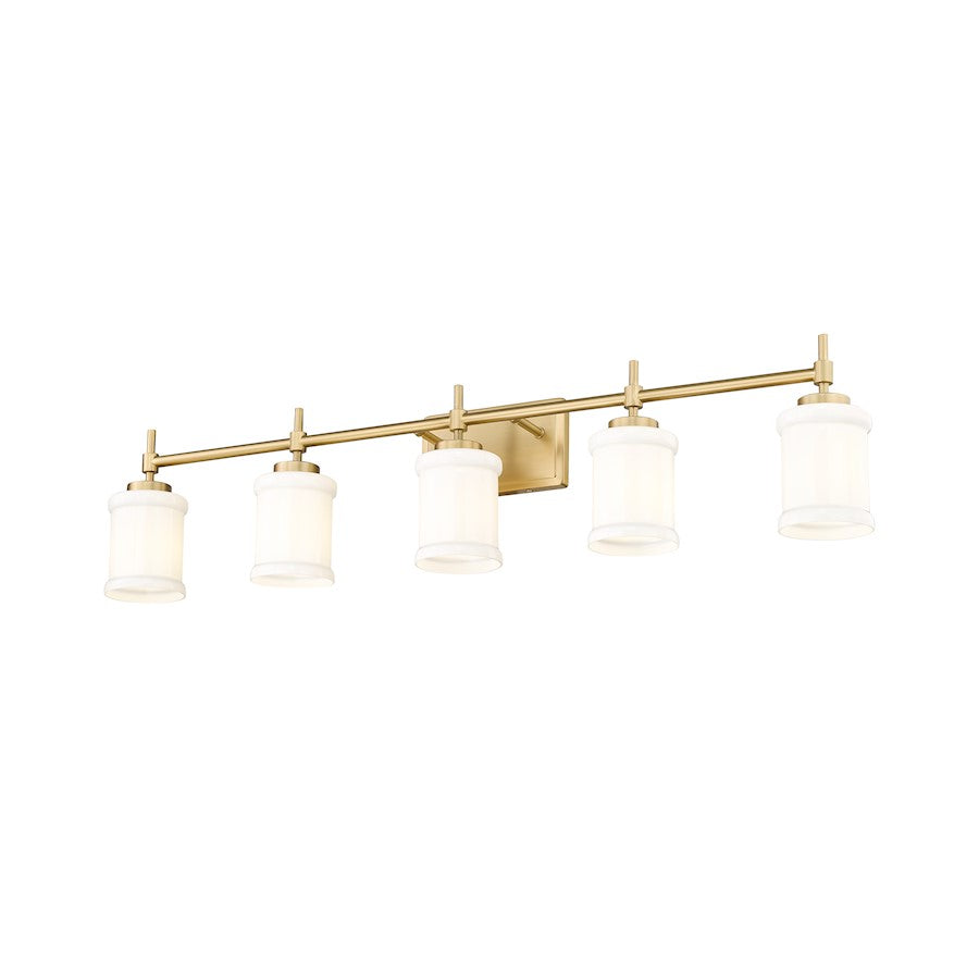 5 Light 40.5" Bathroom Vanity Light, Modern Gold