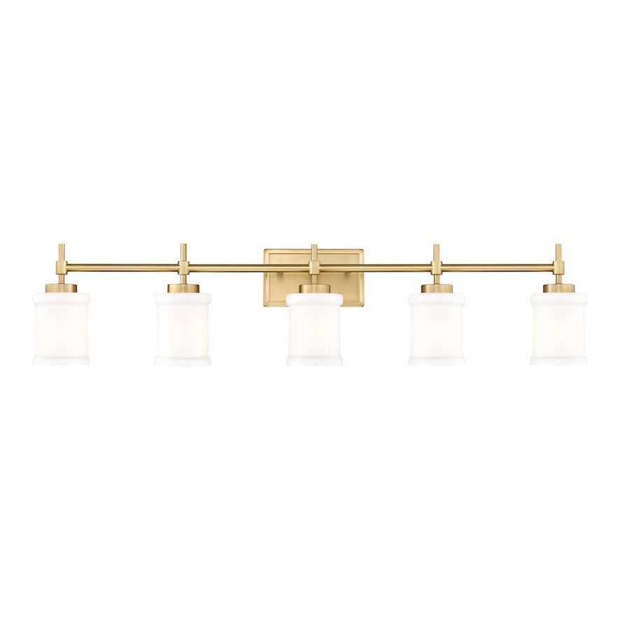 5 Light 40.5" Bathroom Vanity Light, Modern Gold