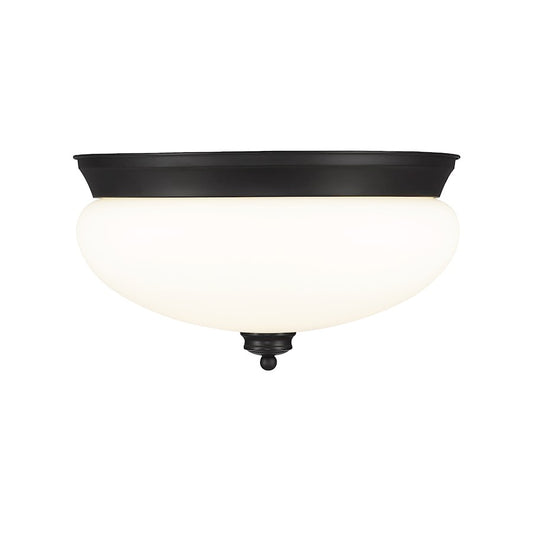 Z-Lite Amon 2 Light Flush Mount, Black