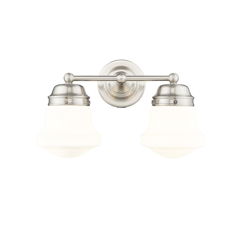 2 Light Bathroom Vanity Light, Brushed Nickel