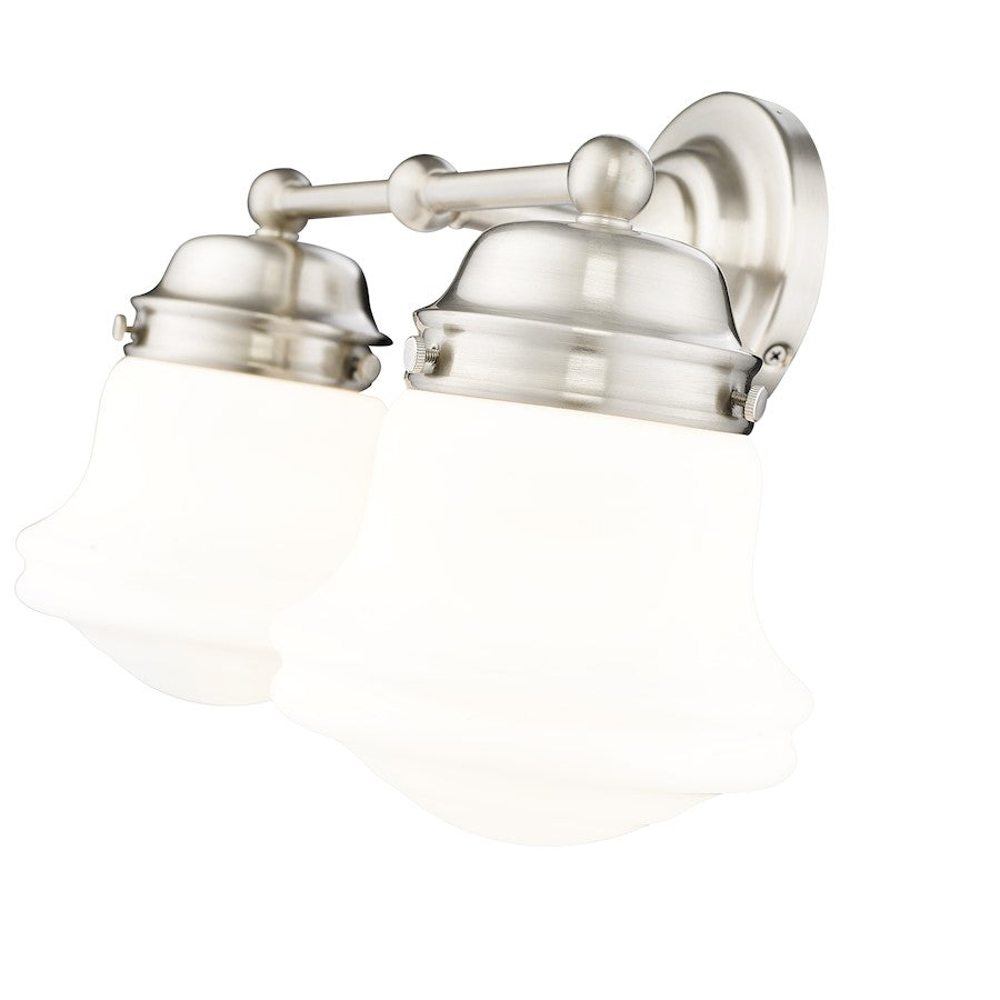 2 Light Bathroom Vanity Light, Brushed Nickel