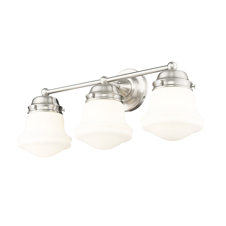 3 Light Bathroom Vanity Light, Brushed Nickel