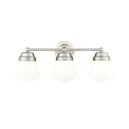 3 Light Bathroom Vanity Light, Brushed Nickel