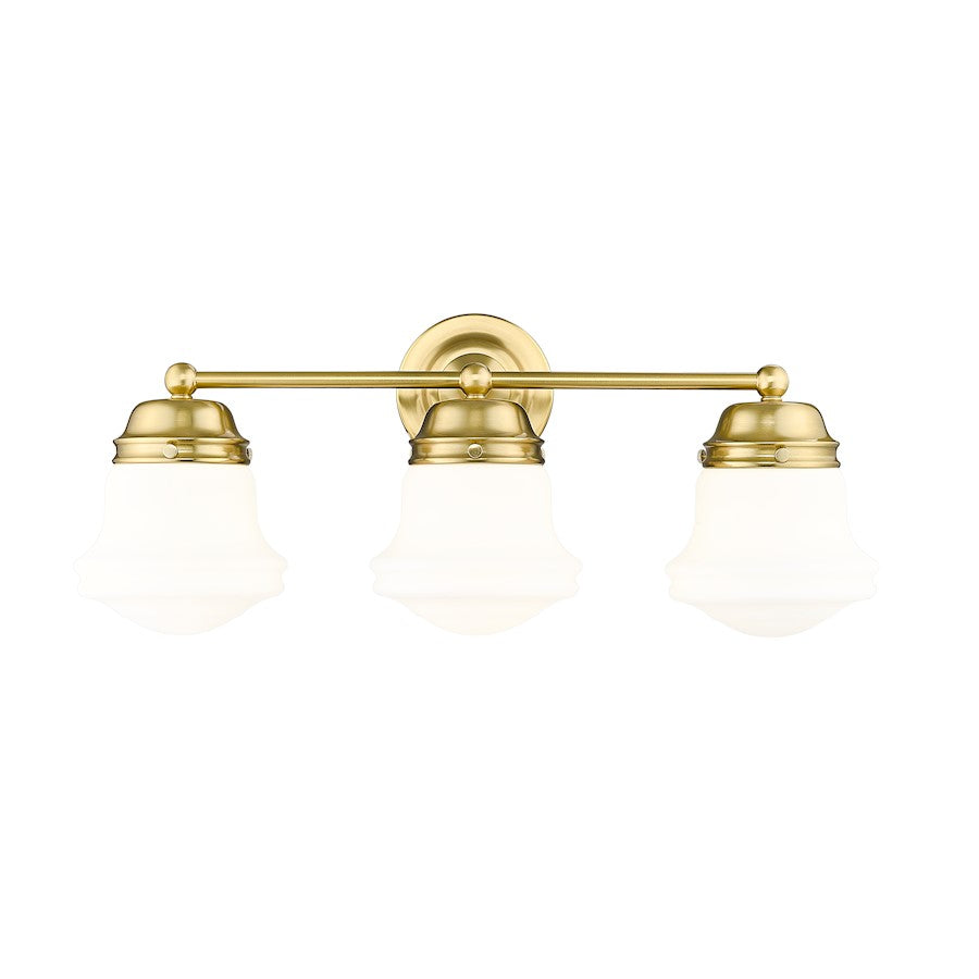 3 Light Bathroom Vanity Light, Luxe Gold
