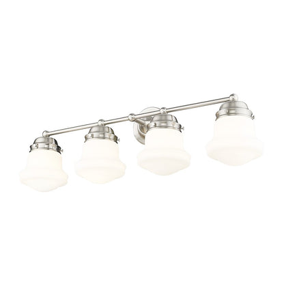 4 Light Bathroom Vanity Light, Brushed Nickel