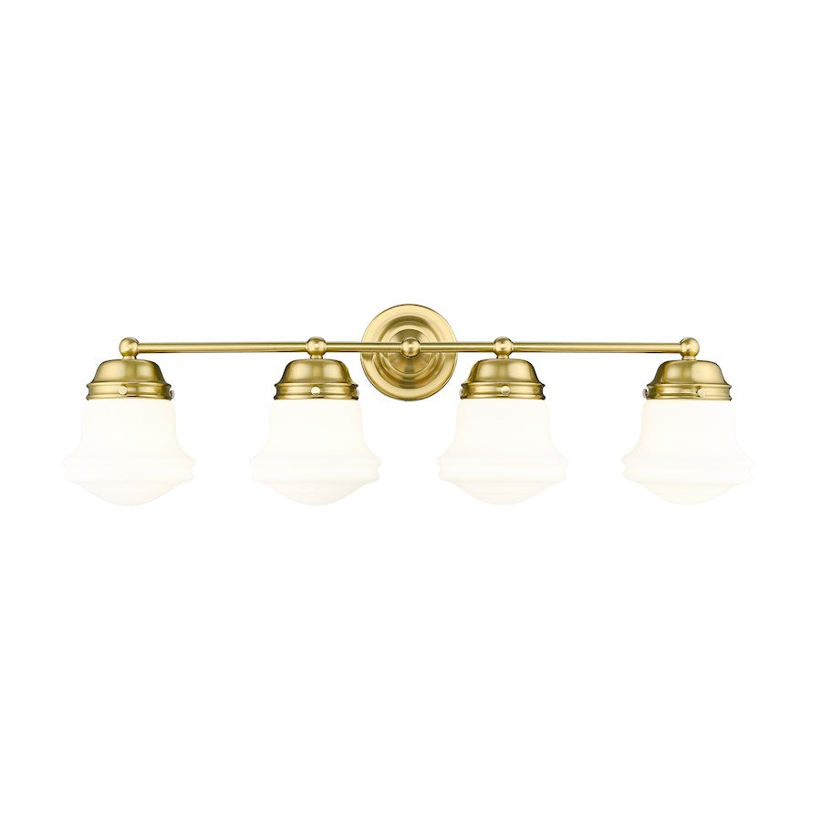 4 Light Bathroom Vanity Light, Luxe Gold