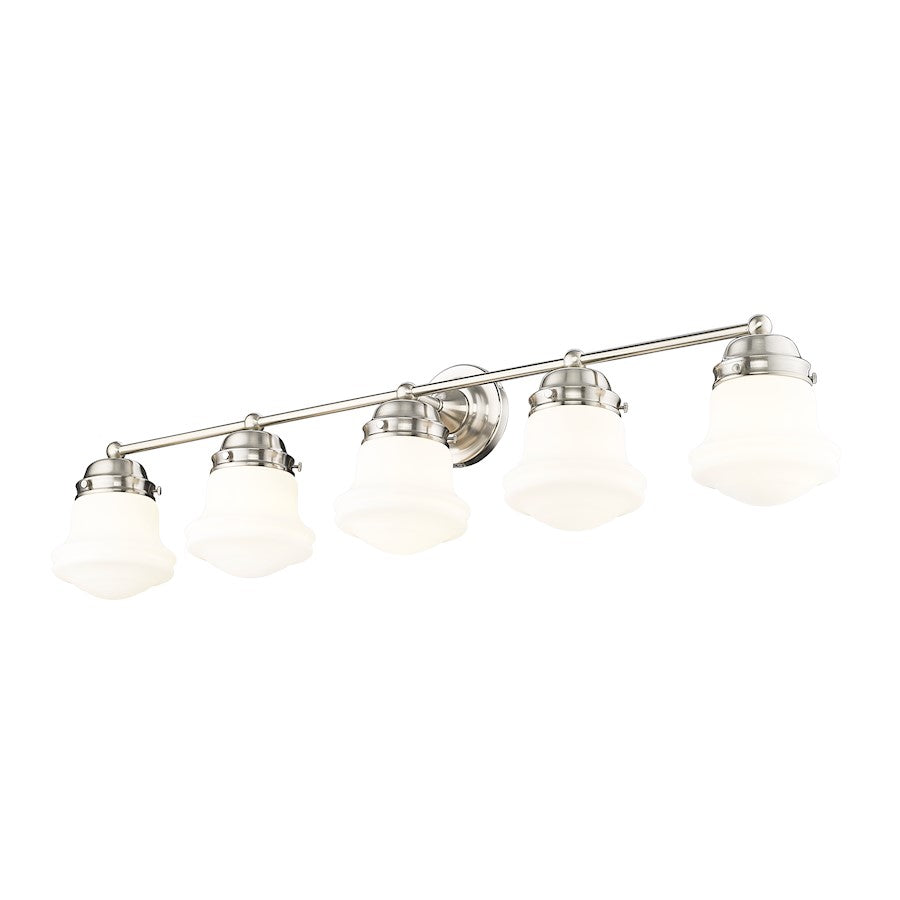 5 Light Bathroom Vanity Light, Brushed Nickel