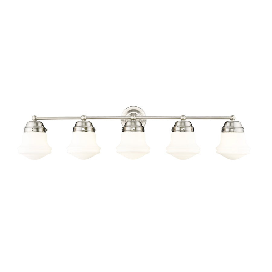 5 Light Bathroom Vanity Light, Brushed Nickel