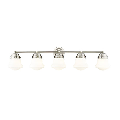 5 Light Bathroom Vanity Light, Brushed Nickel