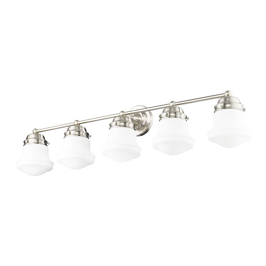 5 Light Bathroom Vanity Light, Brushed Nickel
