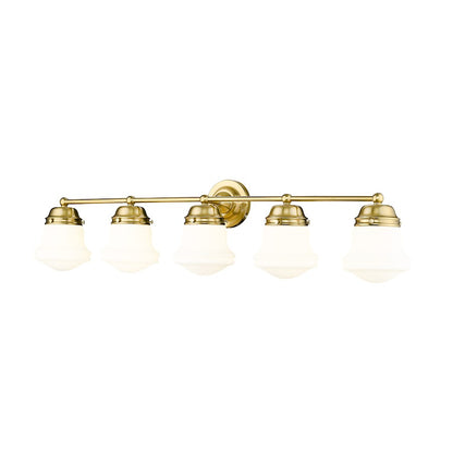Z-Lite Vaughn 5 Light Vanity, Luxe Gold/Matte Opal - 735-5V-LG