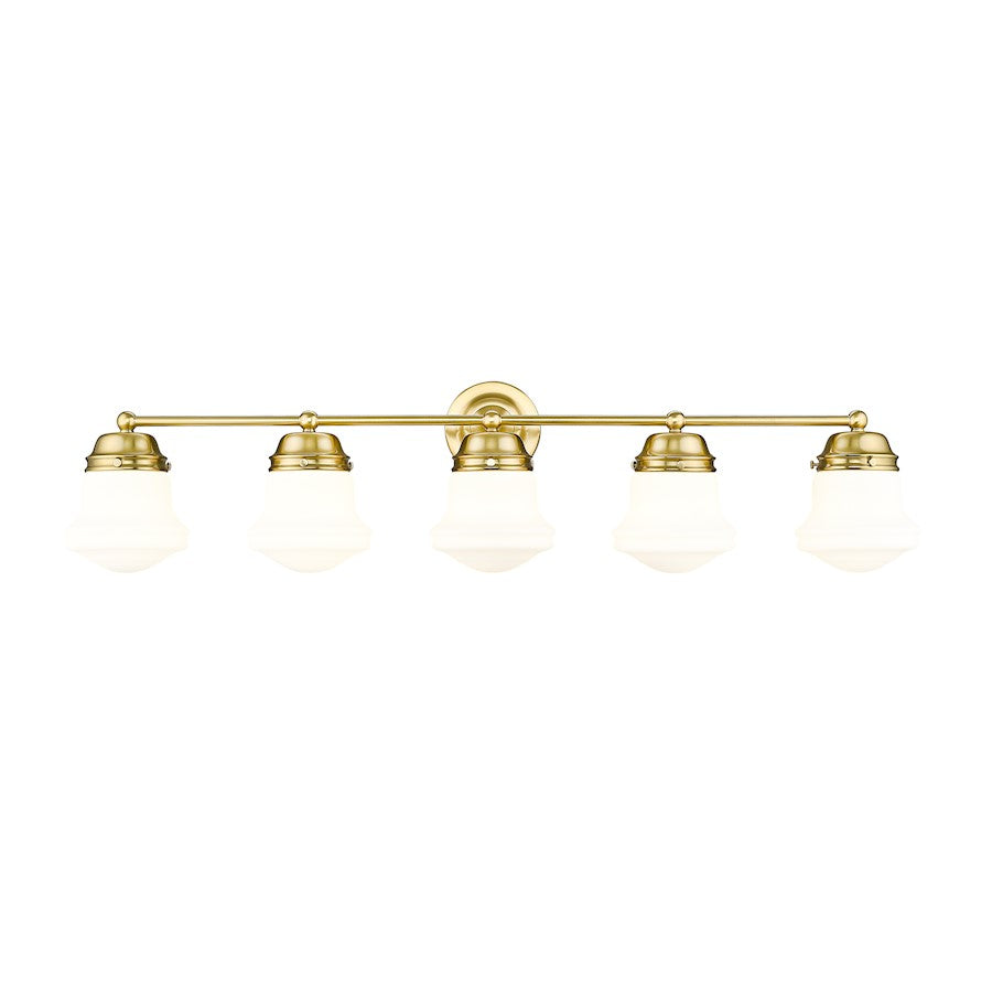 5 Light Bathroom Vanity Light, Luxe Gold