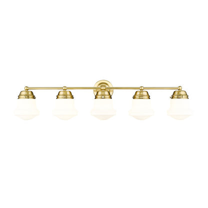 5 Light Bathroom Vanity Light, Luxe Gold