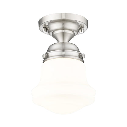 Z-Lite Vaughn 1 Light 6" Flush Mount, Brushed Nickel/Matte Opal