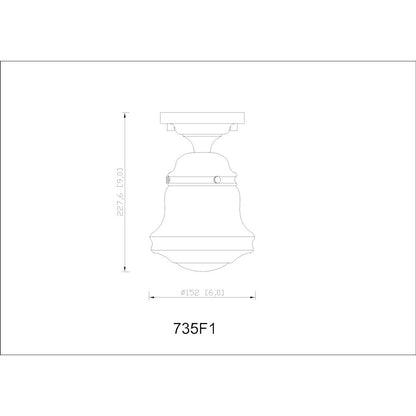 Z-Lite Vaughn 1 Light 6" Flush Mount, Brushed Nickel/Matte Opal