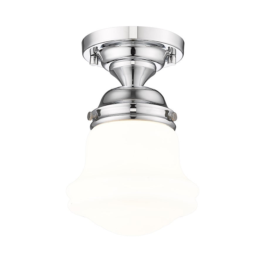 Z-Lite Vaughn 1 Light 6" Flush Mount, Chrome/Matte Opal
