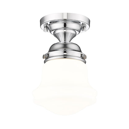 Z-Lite Vaughn 1 Light 6" Flush Mount, Chrome/Matte Opal