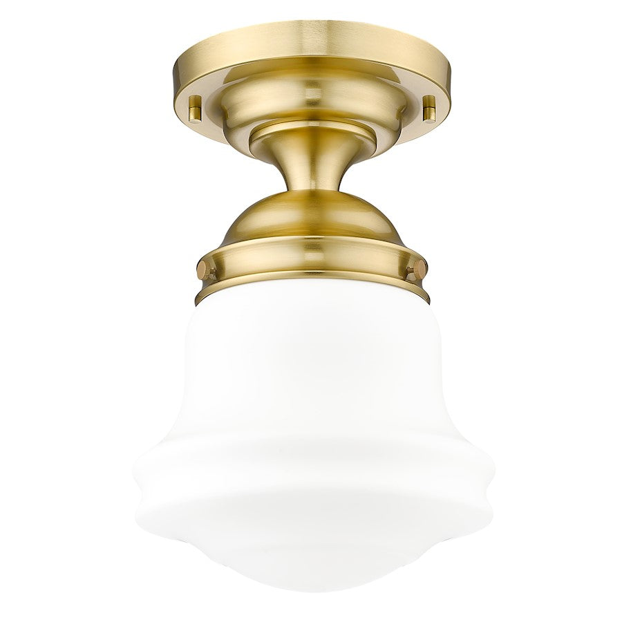 Z-Lite Vaughn 1 Light 11" Flush Mount, Luxe Gold/Matte Opal