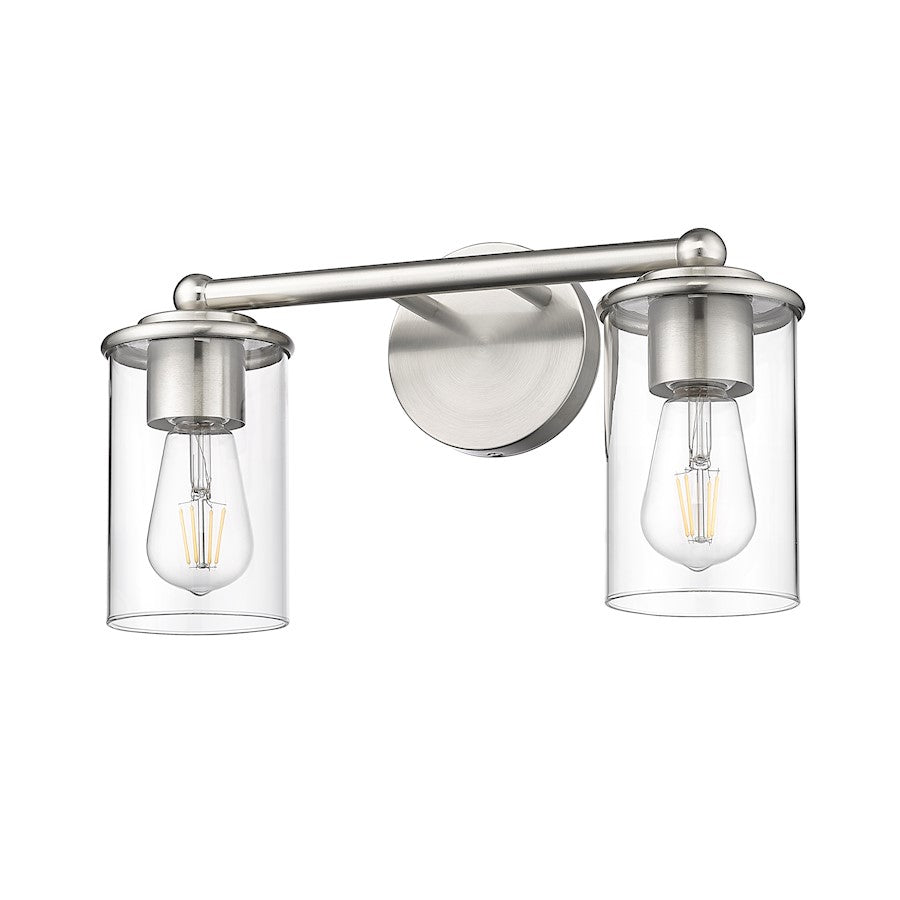 2 Light Bathroom Vanity Light, Brushed Nickel