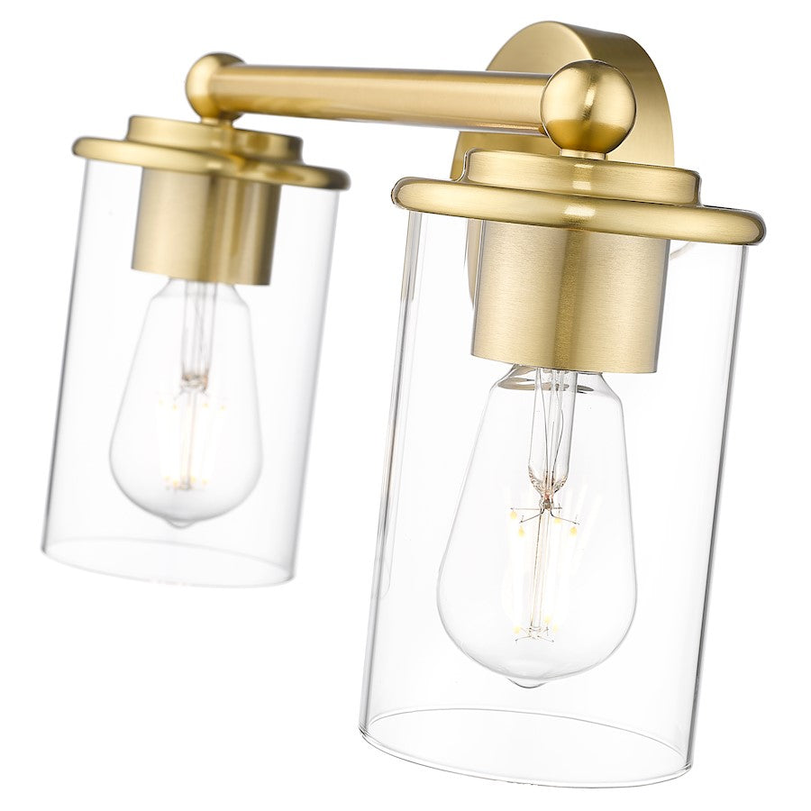 2 Light Bathroom Vanity Light, Luxe Gold