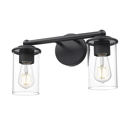 2 Light Bathroom Vanity Light, Matte Black