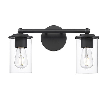 2 Light Bathroom Vanity Light, Matte Black