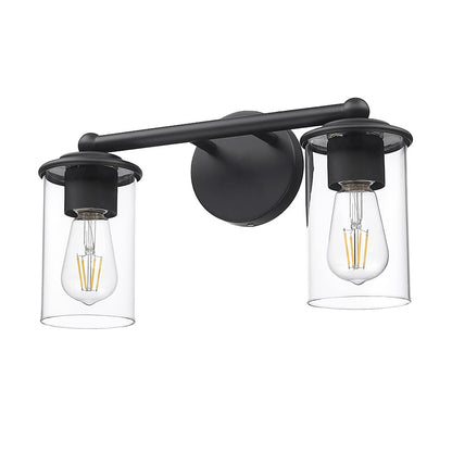 2 Light Bathroom Vanity Light, Matte Black