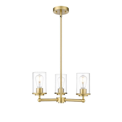 Z-Lite Thayer 3 Light Chandelier, Luxe Gold/Clear - 742-3LG