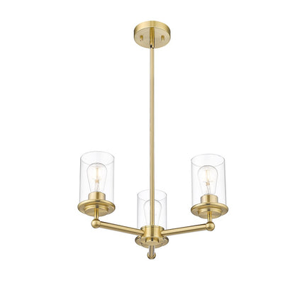 3 Light Chandelier, Luxe Gold