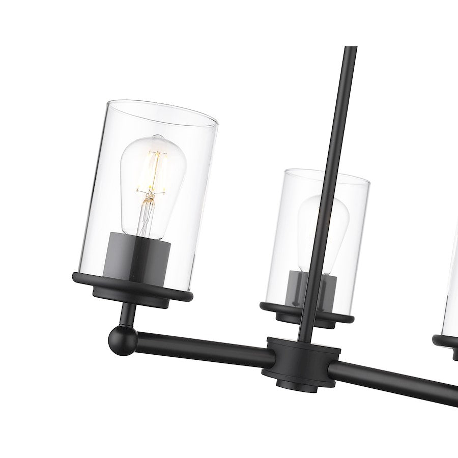 3 Light Chandelier, Matte Black