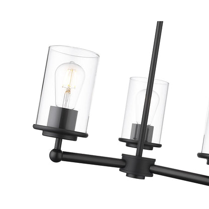 3 Light Chandelier, Matte Black