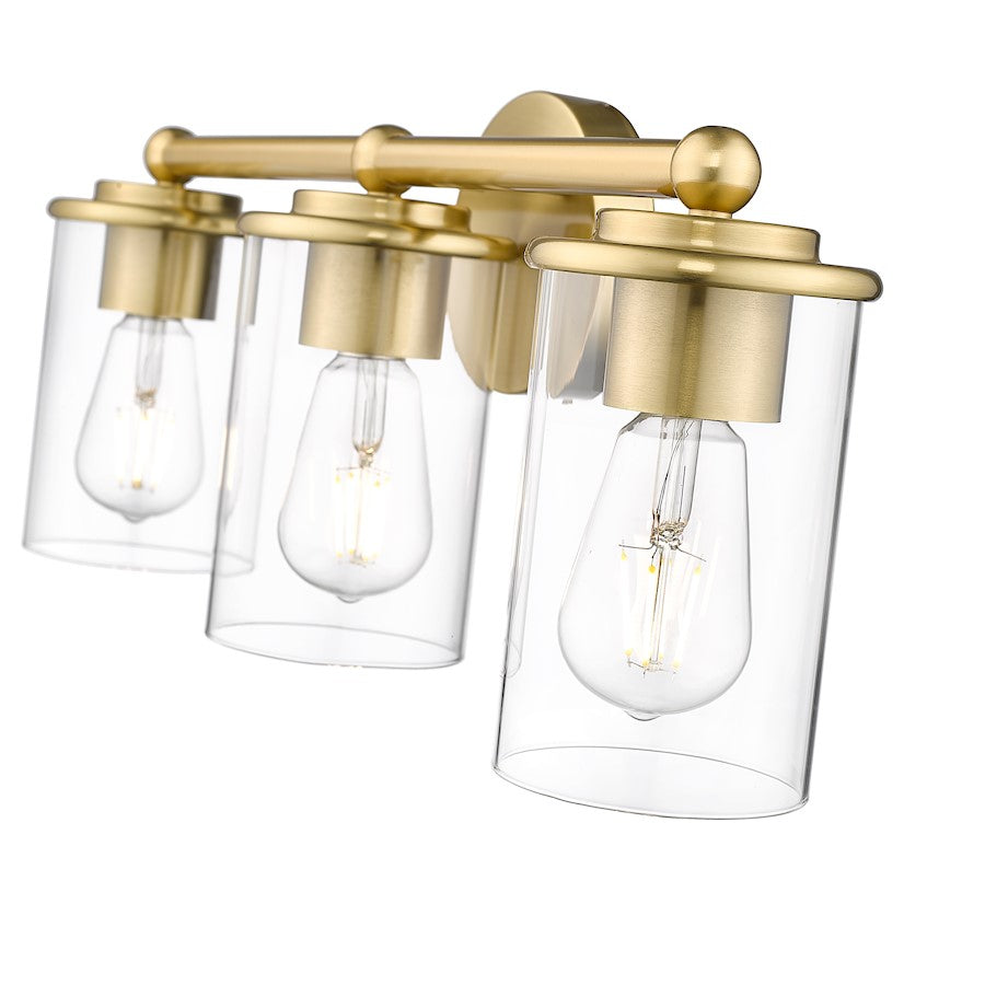 3 Light Bathroom Vanity Light, Luxe Gold