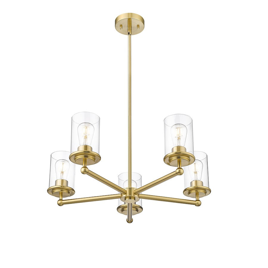 5 Light Chandelier, Luxe Gold