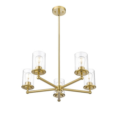 5 Light Chandelier, Luxe Gold