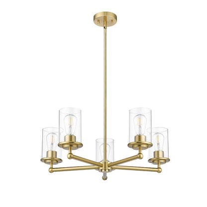 5 Light Chandelier, Luxe Gold