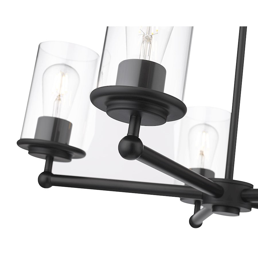 5 Light Chandelier, Matte Black