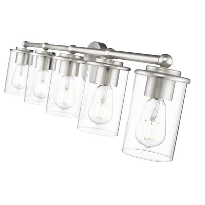 5 Light Bathroom Vanity Light, Brushed Nickel