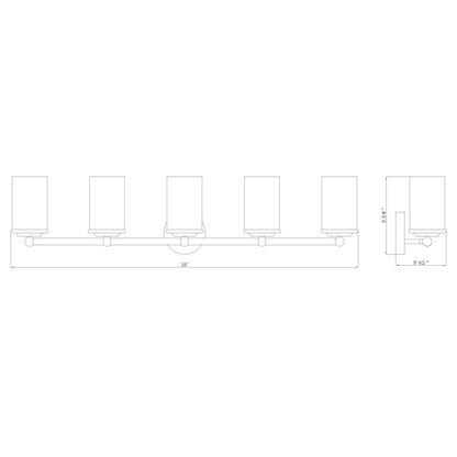 5 Light Bathroom Vanity Light, Chrome