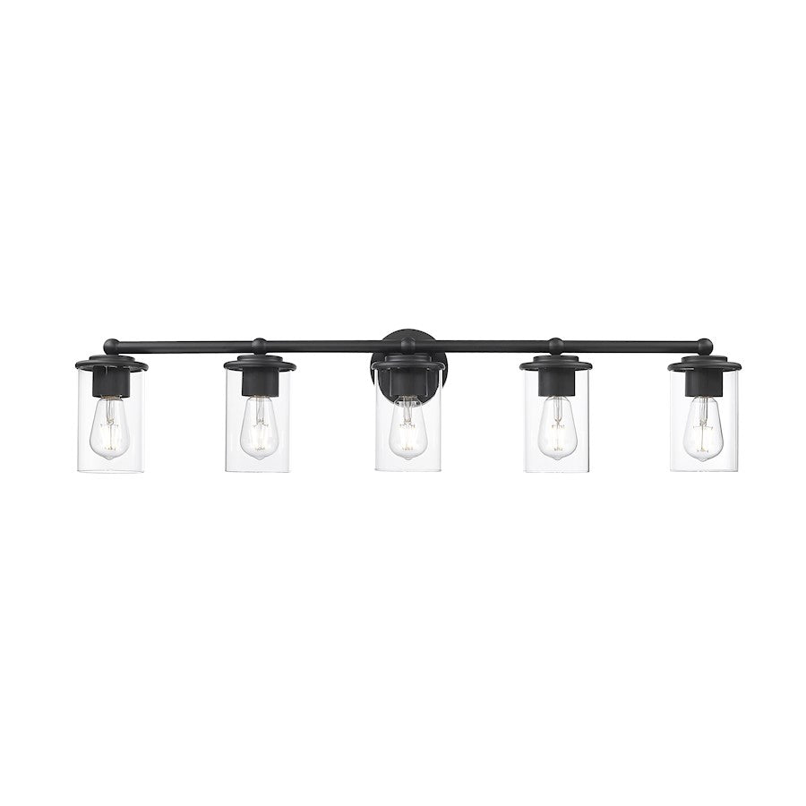 5 Light Bathroom Vanity Light, Matte Black