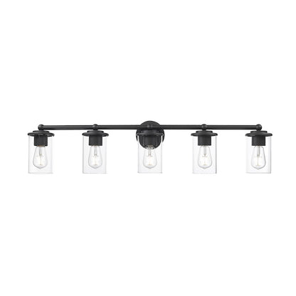 5 Light Bathroom Vanity Light, Matte Black