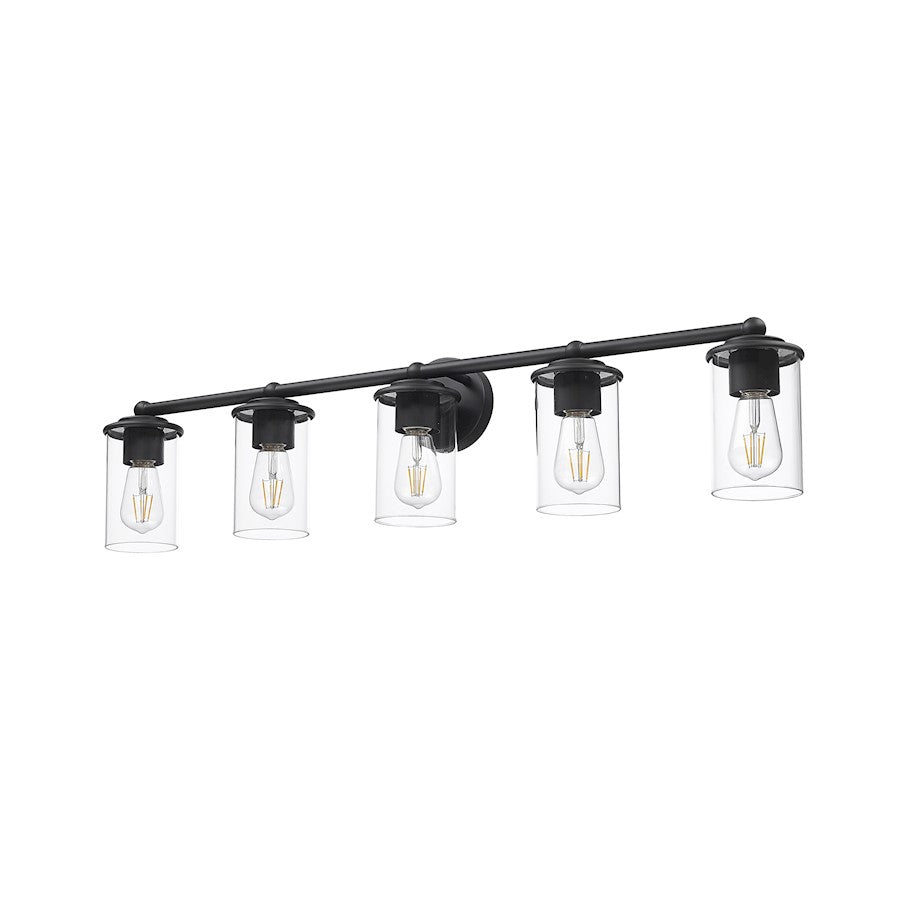 5 Light Bathroom Vanity Light, Matte Black