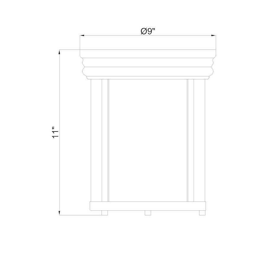 Z-Lite Thayer 1 Light Flush Mount, Matte Black/Clear