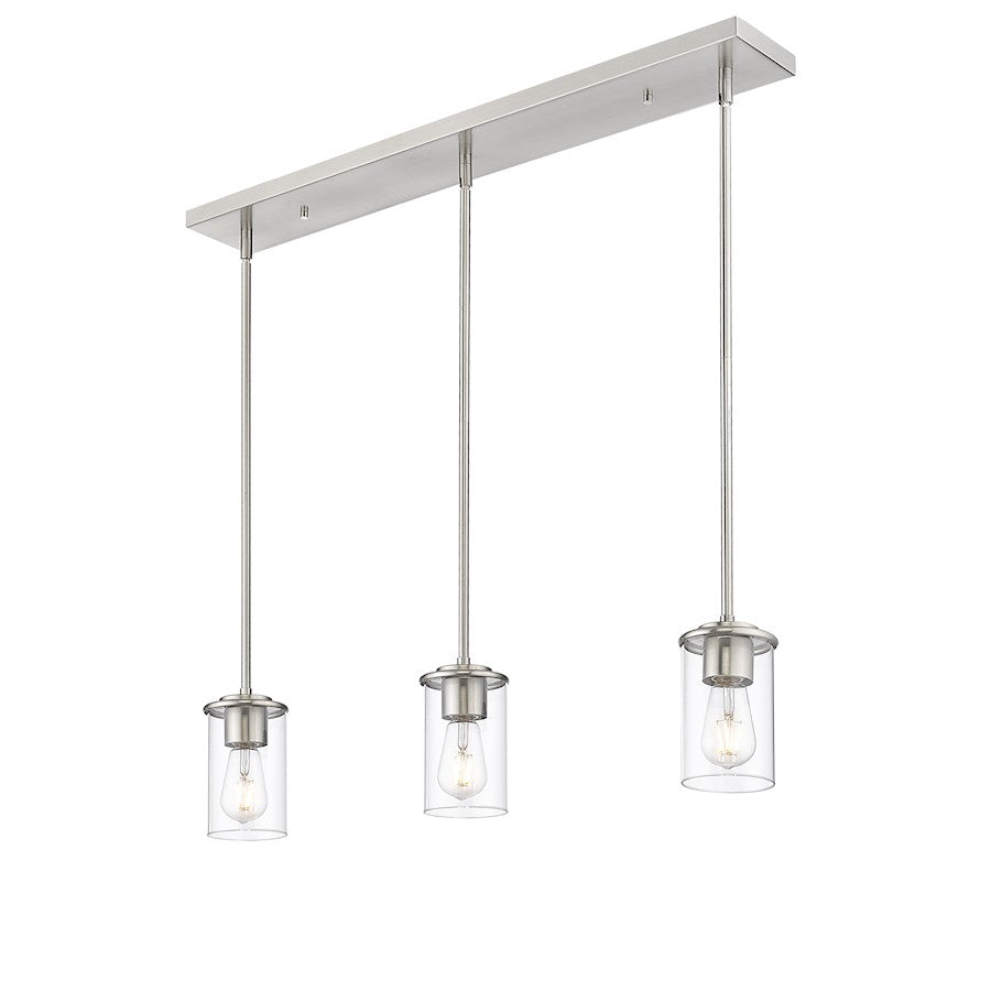 3 Light Pendant, Brushed Nickel