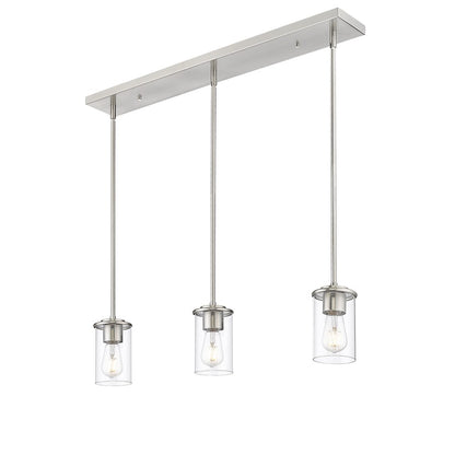 3 Light Pendant, Brushed Nickel