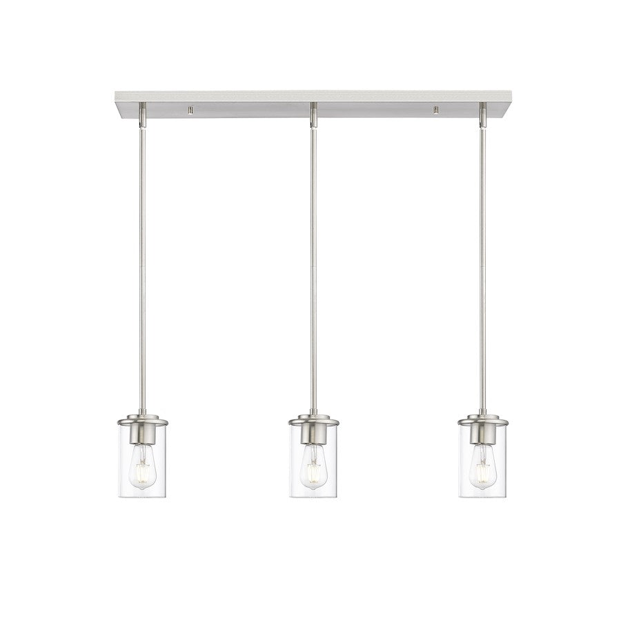 3 Light Pendant, Brushed Nickel