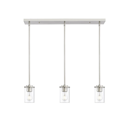 3 Light Pendant, Brushed Nickel