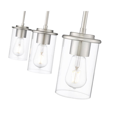 3 Light Pendant, Brushed Nickel